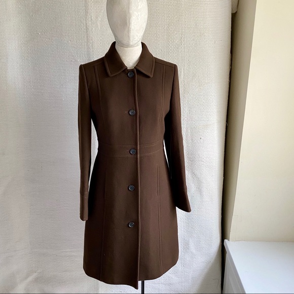 J.Crew 6 Wool Year Round Lady Coat 3/4 Midi Brown - Picture 8 of 9